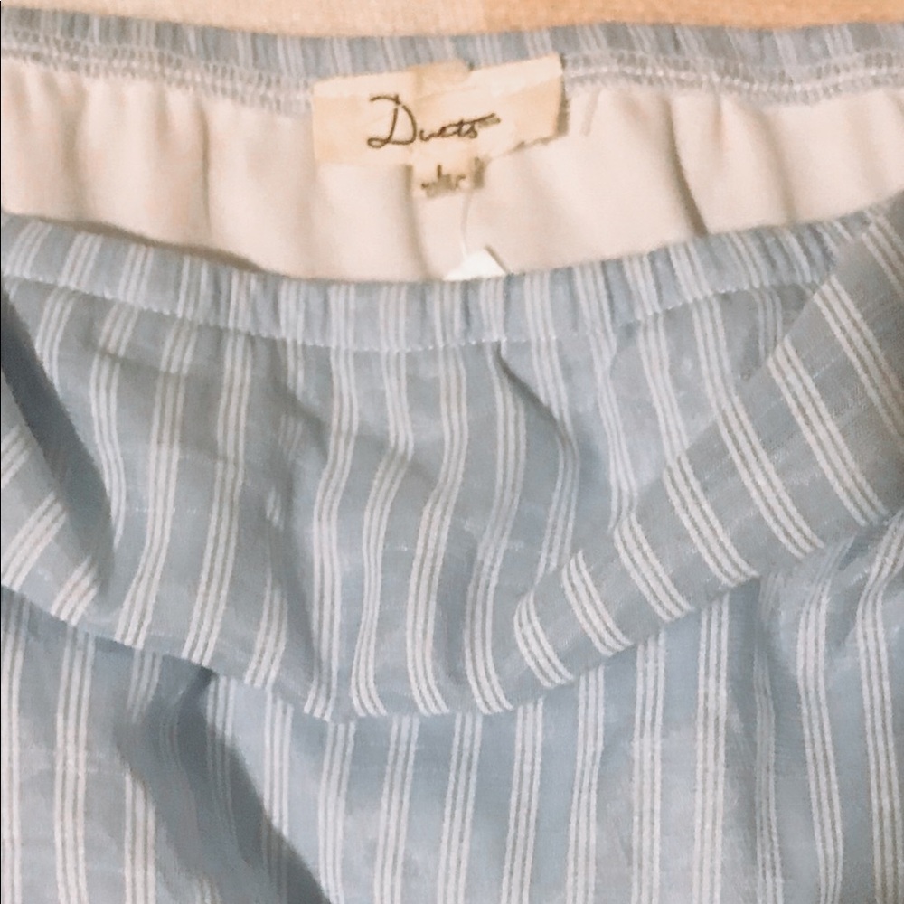 Striped off the shoulder romper